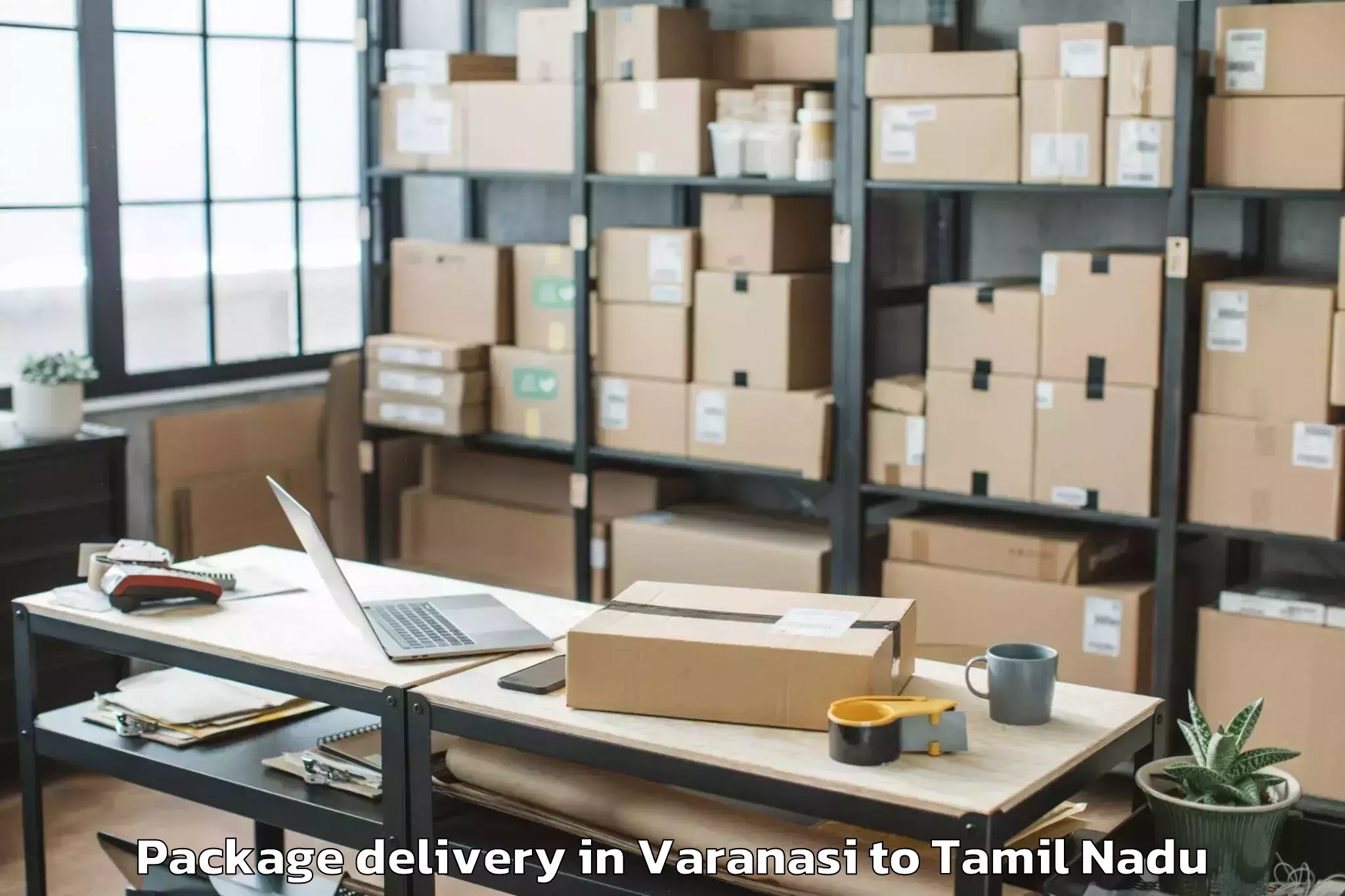 Trusted Varanasi to Ambattur Industrial Estate Package Delivery